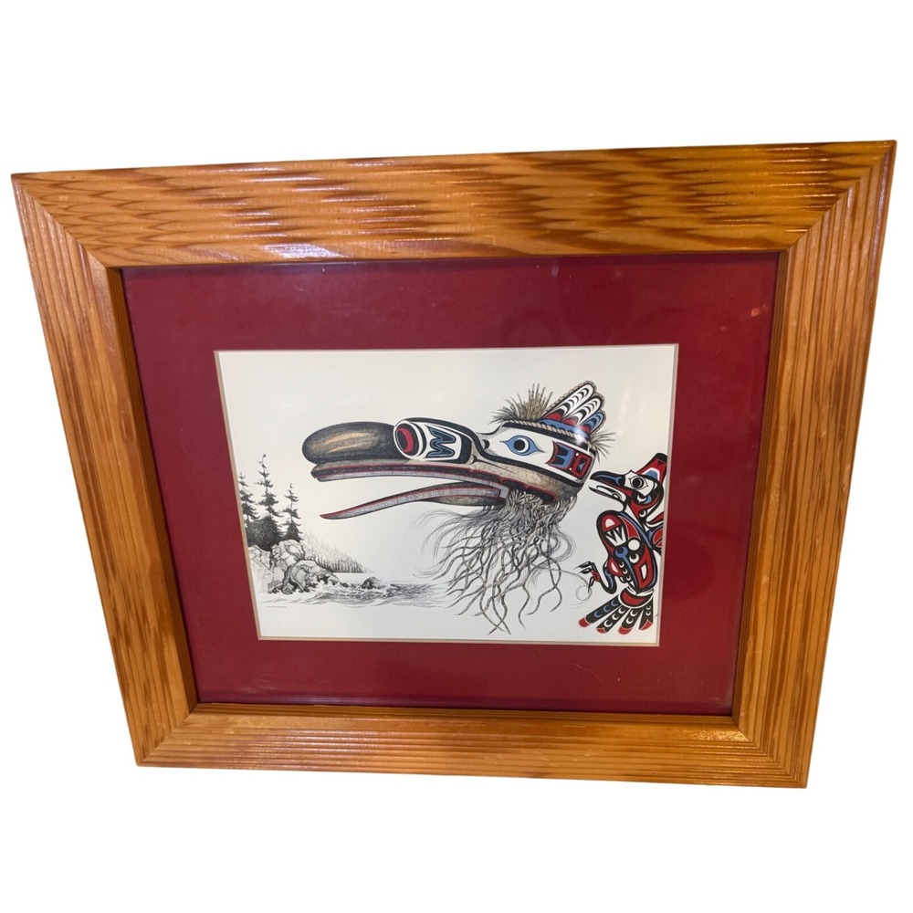 Michael Duncan Northwest Coast Style Raven Art Print Framed Matted 10x12
1980's